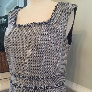 SOLD Karl Lagerfeld Paris Tweed Dress with Fringe
